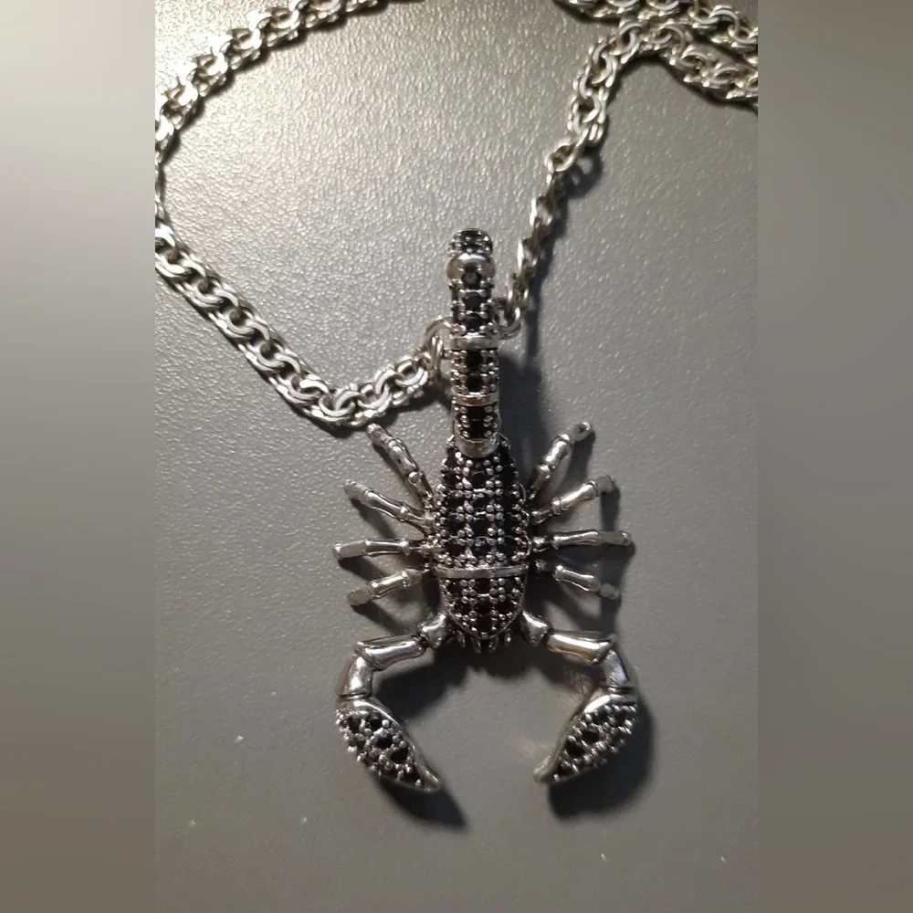 Anthro Men’s Pendant Scorpion Black Fashion Jewelry 925 Sterling Silver Rebel